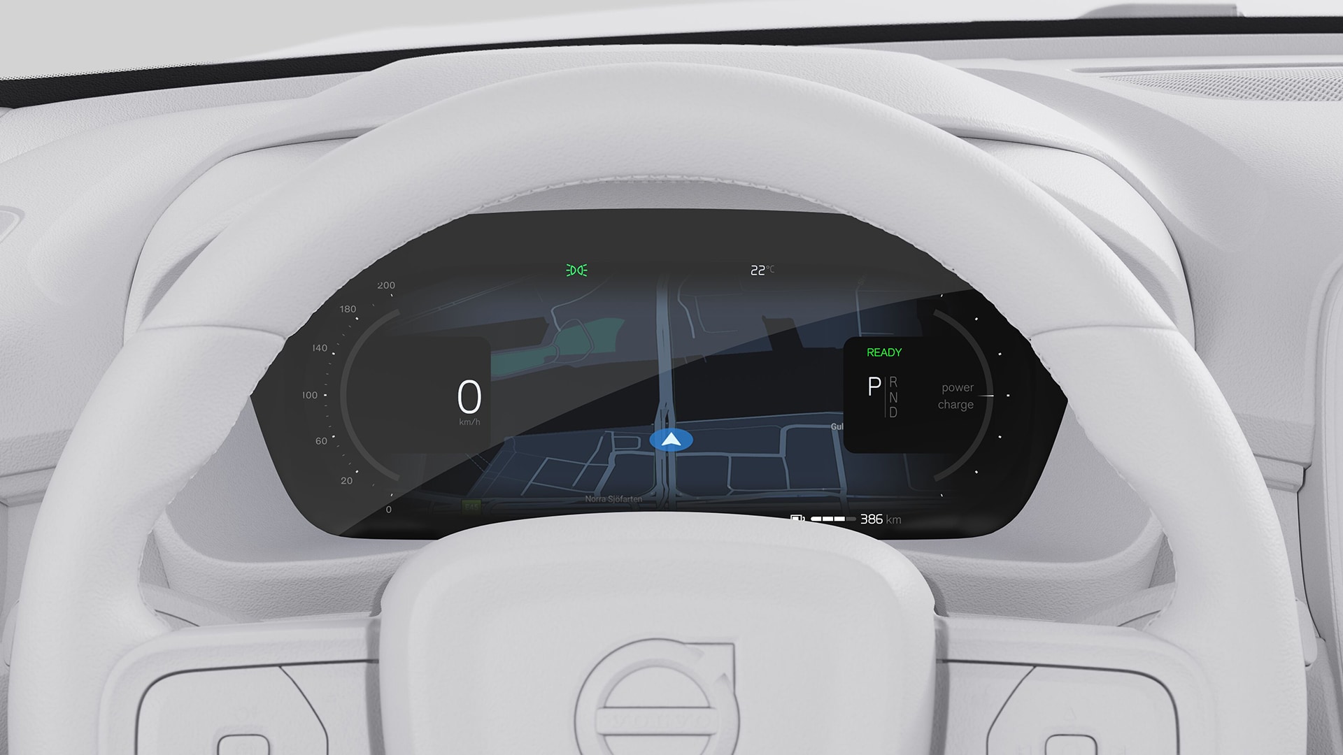 12-inch driver display in the Volvo EC40.