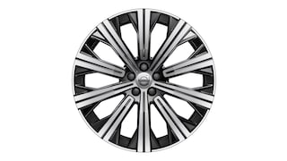 Volvo alloy wheel with a multi-spoke design and silver and black finish.