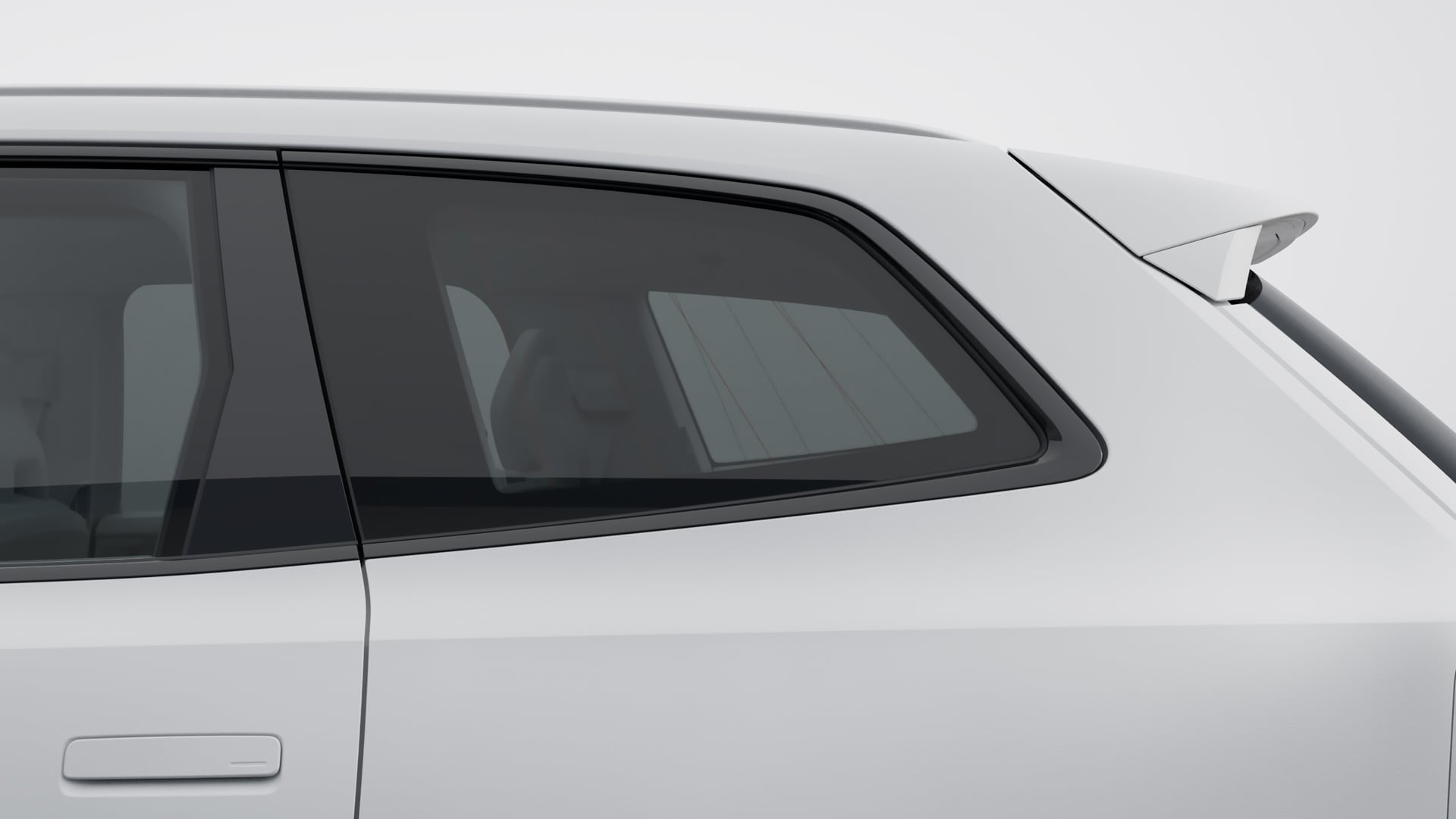 High-gloss black side window trim