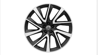 Volvo alloy wheel with a modern, multi-spoke design and the Volvo logo at the center.